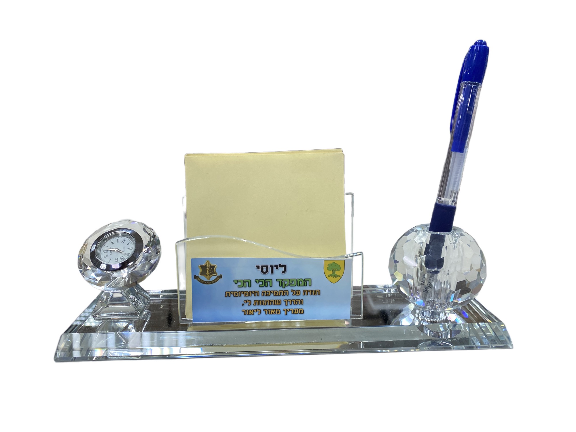 מעמד קריסטלי למפקד עם שעון 